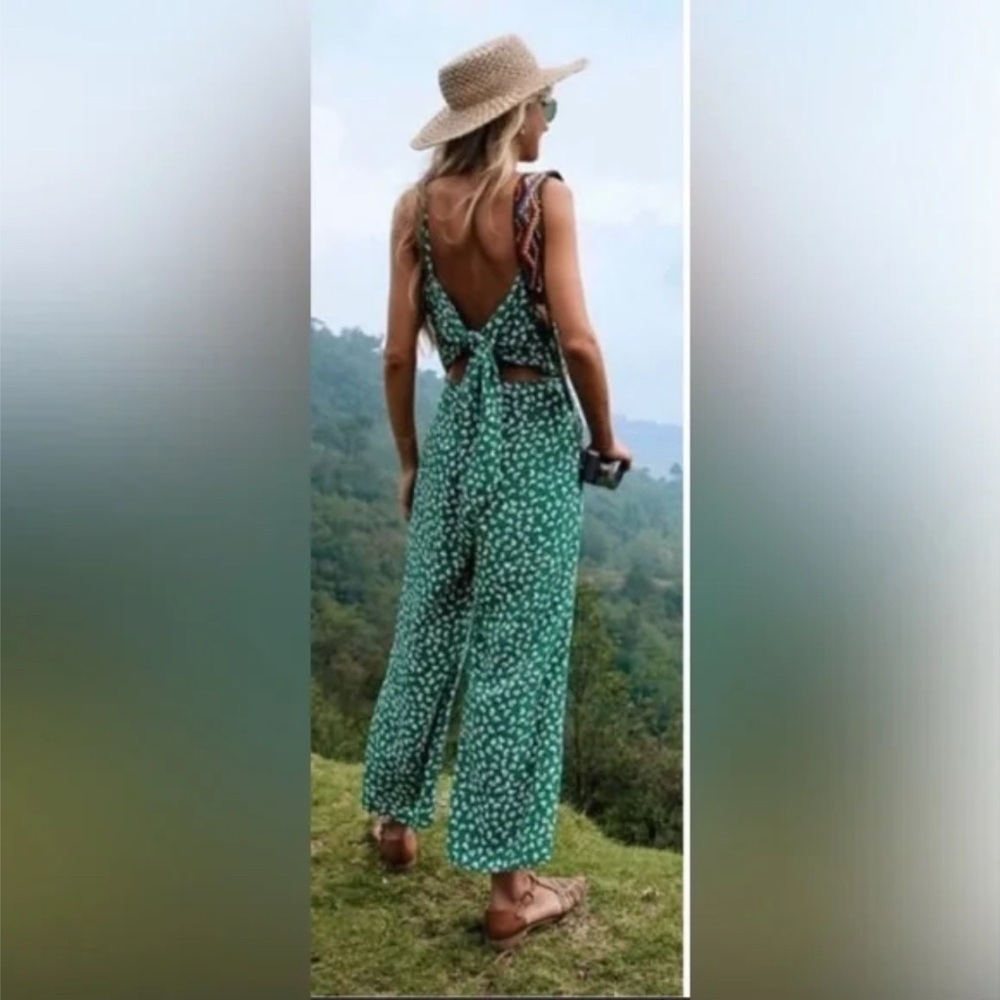 Faithful the Brand Playa Green Floral Print Jumpsuit Playsuit - Picture 2 of 13